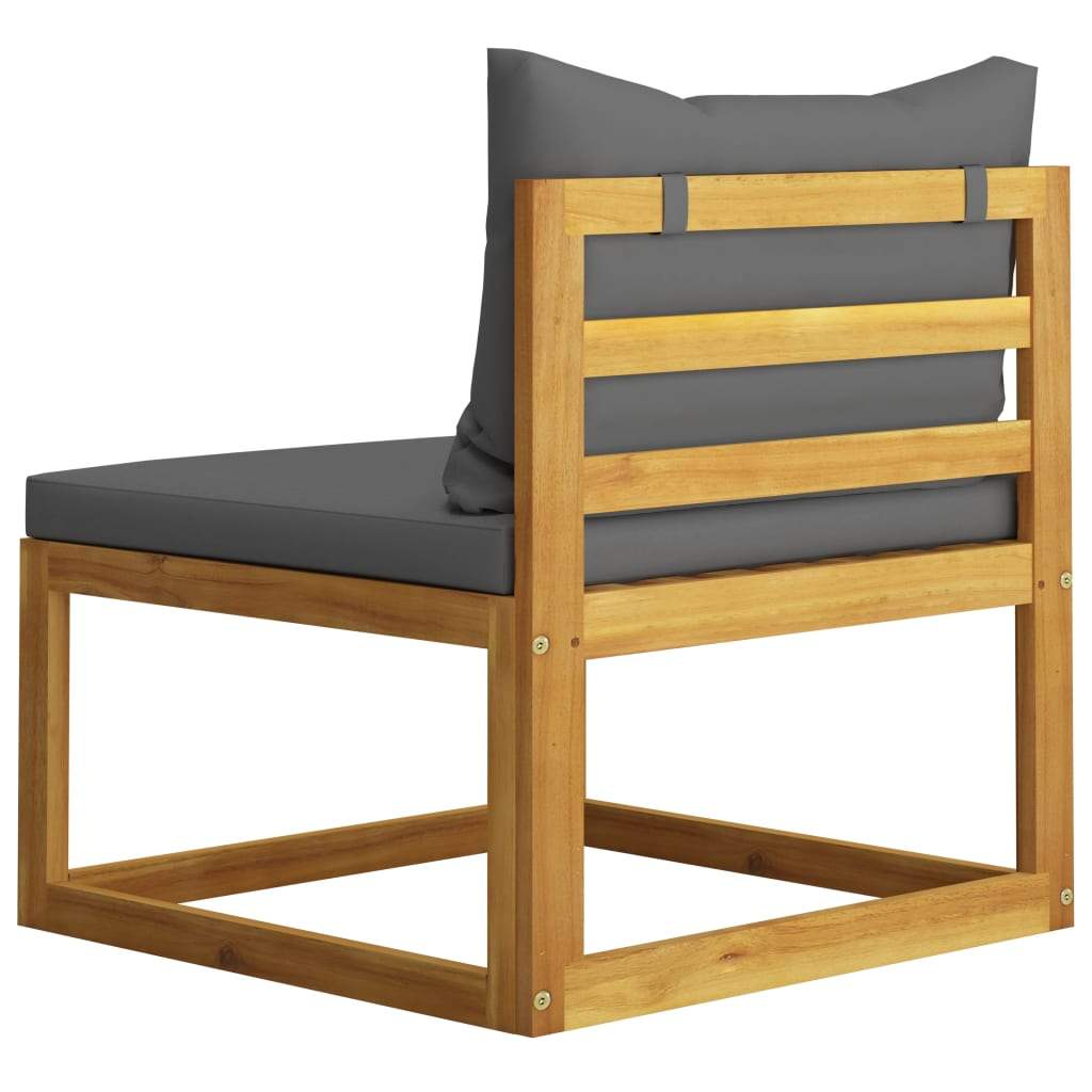 vidaXL 3 Piece Patio Lounge Set with Cushions Solid Acacia Wood-4