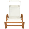 vidaXL Sun Lounger Chair with Canopy Furniture Textilene and Solid Wood Poplar-1