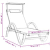 vidaXL Sun Lounger Chair with Canopy Furniture Textilene and Solid Wood Poplar-9